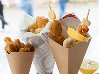 Cono de Papel Kraft Biodegradable Desechable Personalizable para Papas Fritas, Dulces y Pizza - Impresión de Logotipo Personalizado