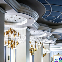 DUOMEIJU Lustre contemporain réglable en hauteur, en cristal doré, pour hall d'hôtel et escalier, LED 3000K lumière chaude, personnalisable