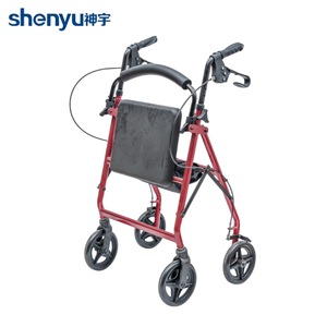 รถเข็นอลูมิเนียมพับได้น้ำหนักเบาล้อใหญ่อุปกรณ์ช่วยในการเดินทางการแพทย์สำหรับผู้สูงอายุการบำบัดเพื่อสุขภาพ - Product Image 4