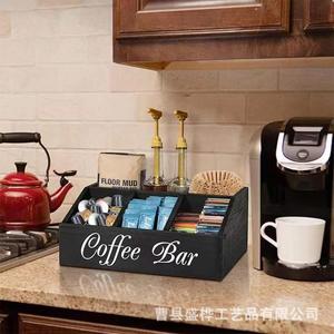 Wooden Coffee Pod Storage Box Single Layer Compartmentalized Tea Bag <b>Paper</b> Cup Organizer Home <b>Kitchen</b> Desktop Storage - Product Image 3