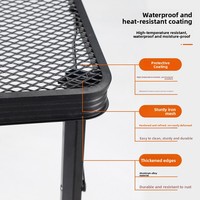 Rechteckiger Aluminium-Klapptisch für den Außenbereich, ultraleicht, tragbar, langlebig, aus Eisengitter, für Grill, Camping, Picknick, Gartenmöbel