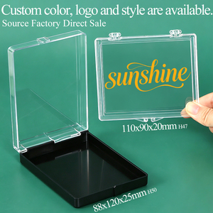 SUNSHING Factory Black Bottom Rigid Plastic Hinged Boxes Acrylic <b>Display</b> <b>Case</b> for Favors Samples Specimens and Mineral Storage - Product Image 2