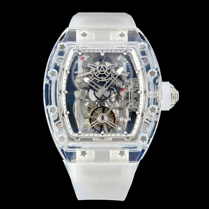 Reloj tourbillon de alta calidad para hombre, reloj mecánico automático con cristal de zafiro esqueletizado en forma de tonneau. - Product Image 1