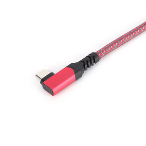 Lung Kay Type C Data <b>Cable</b> 0.5m Nylon Braided Red 90 Degree Angle High Speed Transmission <b>For</b> Phone <b>Computer</b> Power Bank - Product Image 5