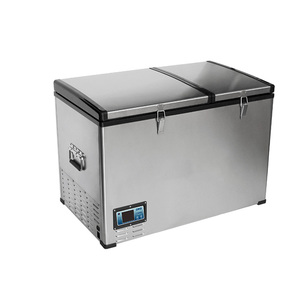 Réfrigérateur de voiture en acier inoxydable 115L de grande capacité Réfrigérateur alimenté en courant alternatif CC pour le camping - Product Image 4