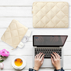 Funda para portátil hinchada de 13 pulgadas y 14 pulgadas, funda de transporte acolchada para portátil para <span class=keywords><strong>mujer</strong></span>, funda para <span class=keywords><strong>ordenador</strong></span> con bolsa de accesorios - Product Image 4