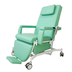 Fauteuil de dialyse électrique à deux moteurs, design inclinable, fonction CPR, roulettes de 4 pouces avec frein pour la donatation de sang et la collecte de sang - Product Image 1