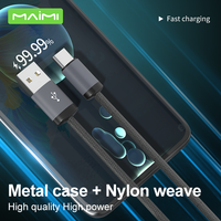Câble de charge rapide USB-C tressé en nylon avec logo personnalisé Maimi pour téléphones mobiles Android