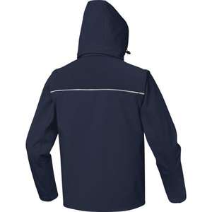 DELTA PLUS - ORSAMOTM Polyester / elasthane ''softshell'' navy <b>blue</b>-orange jacket with 3 laminated layers <b>HI</b>-<b>VIS</b> WORKWEAR - Product Image 2