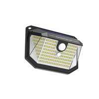 Lampe murale solaire 178 LED avec détecteur de mouvement PIR, éclairage de sécurité extérieur grand angle, montage mural pour jardin, garage, cour