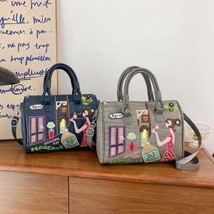 2025 New Yulan New Pu Leather Large Capacity Crocodile Pattern Ladies Handbag With Cartoon Pattern Boston Bag Women's Shoulder - Product Image 2
