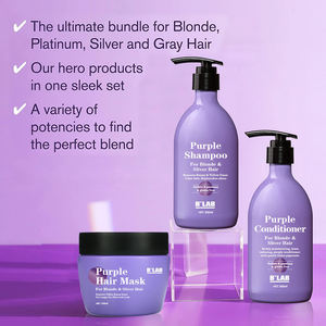 Champú y Acondicionador con mascarilla de <span class=keywords><strong>pelo</strong></span> púrpura, marca privada, nuevo diseño, hidratante, Amarillo, Morado, equilibrio, Rubio, plateado - Product Image 2