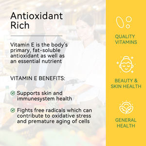 OEM vitamina E aceite 400mg 1000 mg a granel vitamina E cápsula suave Halal piel blanqueamiento suplemento 400iu vitamina E cápsulas blandas - Product Image 3