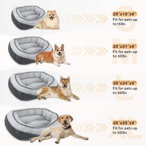 Sofa anjing ortopedi mewah tempat tidur anjing kecil sedang besar persegi panjang bulu anjing kucing tahan lama dapat dicuci lembut penghangat tidur menenangkan - Product Image 4