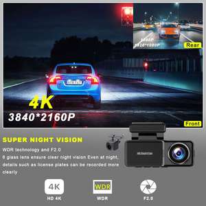 Nhà sản xuất xe máy ảnh 4K + 1080p phía trước và phía sau ống kính kép Wifi GPS Dash Cam 4K HD xe hộp đen Dash máy ảnh xe DVR 4k Dashcam - Product Image 5