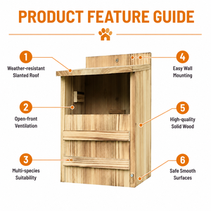 Casetta per <span class=keywords><strong>Uccelli</strong></span> in Legno di Cedro Massiccio, Resistente alle Intemperie, per <span class=keywords><strong>Uccelli</strong></span> Selvatici, Decorazione da Giardino, Kit Fai-da-Te, Logo Personalizzabile OEM - Product Image 4