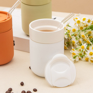 Sáng tạo hai lớp gốm Cốc chống vảy Silicone khuyết tật tùy chỉnh giá trị cao Cốc văn phòng thiết kế cổ điển cho du lịch - Product Image 4