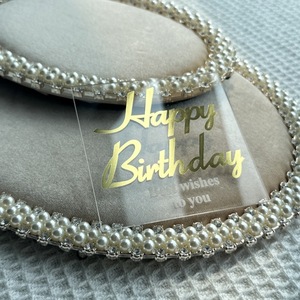Decorazioni per Torte in Acrilico con Foglia d'Oro Chic, Forniture per Feste di <span class=keywords><strong>Compleanno</strong></span>, Anniversario e Matrimonio, Vendita all'Ingrosso Diretta dal Fornitore - Product Image 3