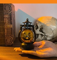 Lanterne citrouille d'Halloween ML en plastique avec LED, lampe de nuit portable pour intérieur, cadeau pour enfants, décoration de fête, lampe d'ambiance, petite taille