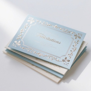 Premium 300gsm Art Paper Customized Business/Thanks/Birthday <b>Card</b> Printed <b>Embossing</b> & Gold Foil Logo - Product Image 2