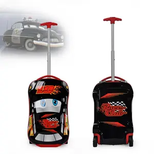 3D 어린이 트롤리 학교 가방 바퀴 어린이 만화 여행 가방 가방 학생 수하물 자동차 트롤리 가방