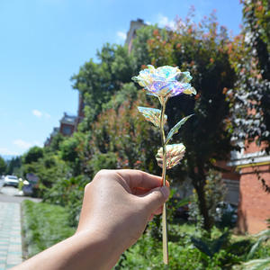 Boda Día de San Valentín Simulación Terciopelo Rosa Perla Rosa Decoración de pared Seda Rosa dorada - Product Image 6