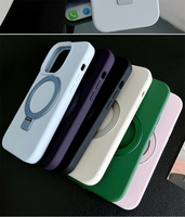 Coque magnétique de luxe en silicone liquide véritable pour iPhone 14 15 16 Pro Max Housse étanche en microfibre avec fonction antichoc