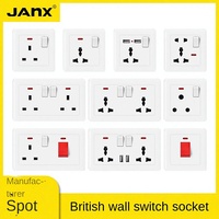 Prise murale multifonction de style britannique, version Hong Kong, 13A 250V, en cuivre pur, avec 1 à 2 ports USB