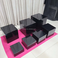 Lot de 5 présentoirs à dessert noirs en métal pour buffet, idéal pour la maison, l'hôtel et les mariages - Vente en gros usine