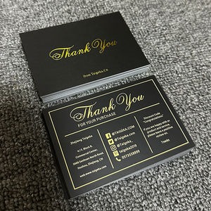 Sang Trọng Nhỏ Màu Đen Tên Thẻ Kinh Doanh Dày Nổi Logo Vàng Trên Giấy Tráng Chết Cắt Tùy Chỉnh In Ấn Cho Kinh Doanh Thủ Công Sử Dụng - Product Image 3