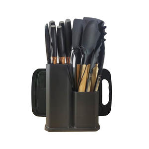 Juego de cuchillos de cocina de silicona antiadherente de 19 piezas de doble <span class=keywords><strong>barril</strong></span> que incluye espátula y otros utensilios esenciales - Product Image 6