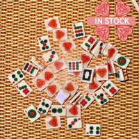 House Hearts, BLANC CHAUD : Ensemble de tuiles de Mahjong américain classique avec caractères traditionnels 1,2'' 166 tuiles 2 couches pour club