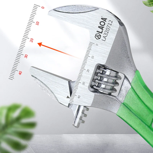 Laoa ประแจด้ามจับสั้นเหล็กคาร์บอนขนาด8-12นิ้ว, เครื่องมือสำหรับทำกิจกรรมในห้องน้ำมีช่องเปิดขนาดใหญ่ให้เลือกมี LA320706 - Product Image 4