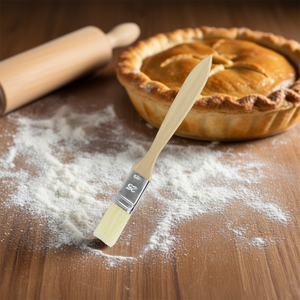 Pastry <b>Brush</b> With Wooden Handle 25mm Metal Fret Baking Tool - Product Image 3