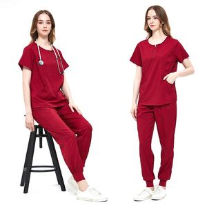 Set di Uniformi Sanitarie per Uomo a Prezzo All'Ingrosso, Impermeabili, Manica Corta, Unisex, Bianche e Rosa Acceso - Product Image 3