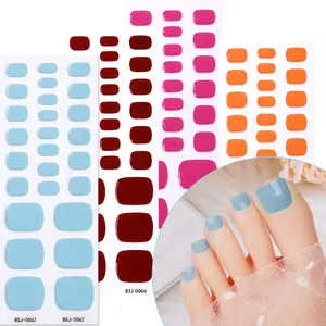 Semi Cured Gel Toe Nail Sticker DIY Transparent Custom Logo Gel Nail Wrasp