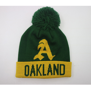 Gorro de punto Jacquard Sports New <span class=keywords><strong>York</strong></span> Team con logotipo personalizado con pompón de borla para clima frío - Product Image 4