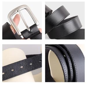 تصميم كلاسيكي الأعلى مبيعاً جلد بقر أسود نحيف للرجال دبوس سبيكة لإبزيم توريد المصنع للجينز واللباس - Product Image 6