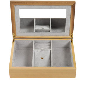 DS Custom Logo Handmade Natural <b>Small</b> Plain Velvet Wooden Rectangle Gift <b>Boxes</b> for Jewelry - Product Image 4