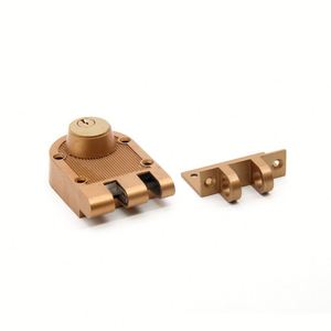 Rhetech North American Jimmy Proof Serrure à pêne dormant à double cylindre en laiton avec clé Finition dorée Serrure de style antique Loquet de nuit - Product Image 3