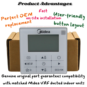 รีโมทคอนโทรลแบบมีสายสำหรับเครื่องปรับอากาศระบบ VRF รุ่น Midea KJR-90D1/BK-E(CE) หมายเลข 17317100A23745 แผงควบคุมเครื่องปรับอากาศส่วนกลาง - Product Image 6