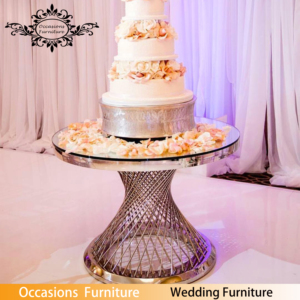 Mesa redonda de cristal con espejo dorado para pastel, expositor de tartas de boda, 90CM de diámetro - Product Image 3