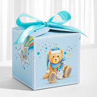 Boîte cadeau de naissance pour bébé, boîte d'emballage pour collations d'enfants, design ours mignon, souvenir de banquet de pleine lune, boîte vide en stock
