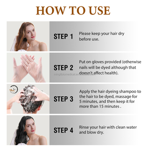 Shampoo Colorante Permanente Marrone Scuro 3-in-1 Formula Erboristica <span class=keywords><strong>Senza</strong></span> <span class=keywords><strong>Ammoniaca</strong></span> 400ml Lisciante Effetto Salone per Uso Domestico Copre i Capelli Grigi - Product Image 3