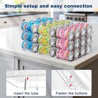 Organisateur de canettes pour garde-manger, 3 ensembles de 3 niveaux, organisateurs et rangements pour garde-manger, organisateur de garde-manger pour réfrigérateur, support pour 36 canettes standard et hautes
