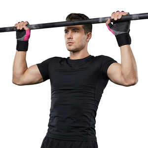 Guantes de Gimnasio de Cuero de Calidad de Exportación, Medios Dedos, Soporte para Muñeca, Ligeros, Antideslizantes, Unisex, para Fitness y Ejercicio - Product Image 1