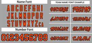 Camiseta de Softbol Clásica Personalizada en Gris, Naranja y Negro, Auténtica, de Dos Botones - Product Image 3