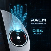 Máquina de Control de Acceso Biométrico de Aluminio de 8 Pulgadas con Reconocimiento Facial y de Palma de la Mano, Cámara Dual, IP65 Impermeable, con WiFi