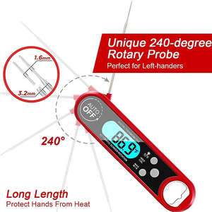Factory Waterproof Digital Meat <b>Thermometer</b> with Backlight Auto-rotating Display and Bottle Opener for Grill Milk Steak - Product Image 3