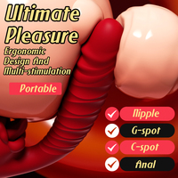 Vibrator mit Stoßfunktion, G-Punkt-Stimulator, Rosen-Design, Klitoris-Sauger, 10 Frequenzen, Wiederaufladbar, Heizfunktion